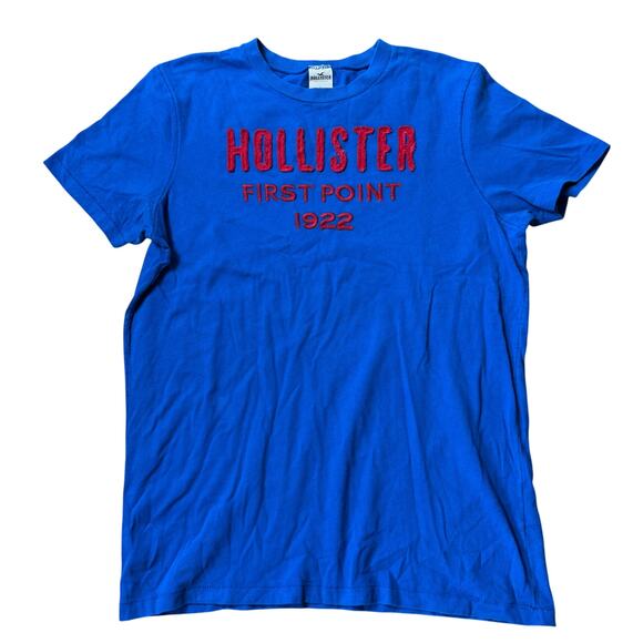VTG Hollister Single Stitch Men T Shirt SZ L First Point Preppy Casual Y2K Blue - Picture 1 of 5